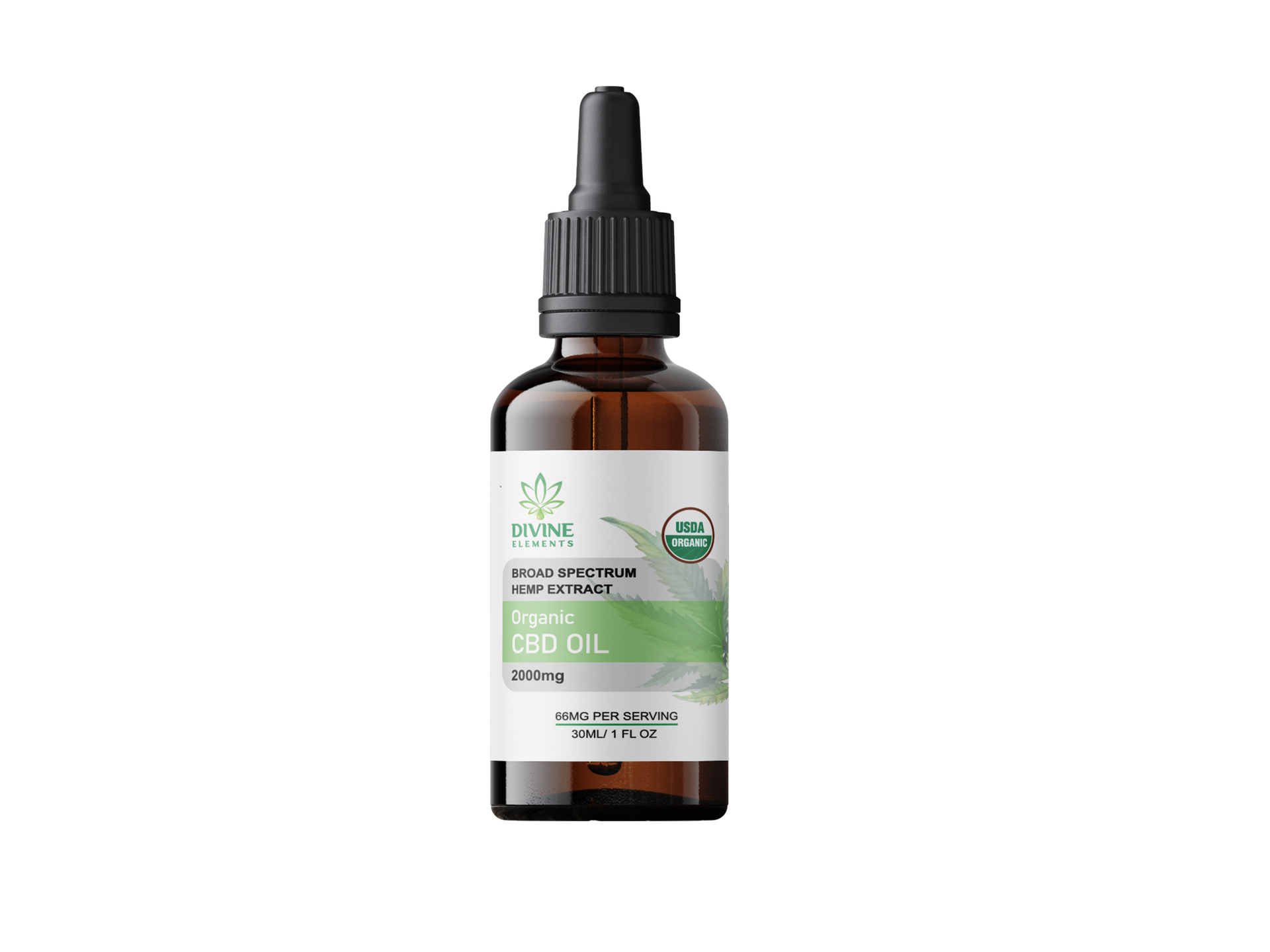 Organic Broad Spectrum CBD Oil 2000mg – Divine Elements CBD